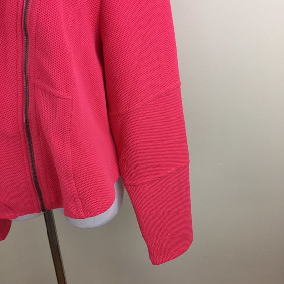NWT TORRID Bright Dark Pink Textured Asymmetric Zipper Moto Jacket - Picture 9 of 10